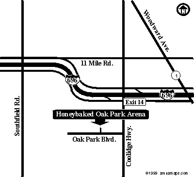 Road Map for Honeybaked - Oak Park Ice Arena<!--Honeybaked honeybaked Honey Baked honey baked oak park-->