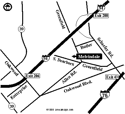 Road Map for Melvindale Arena<!--melvindale arena-->